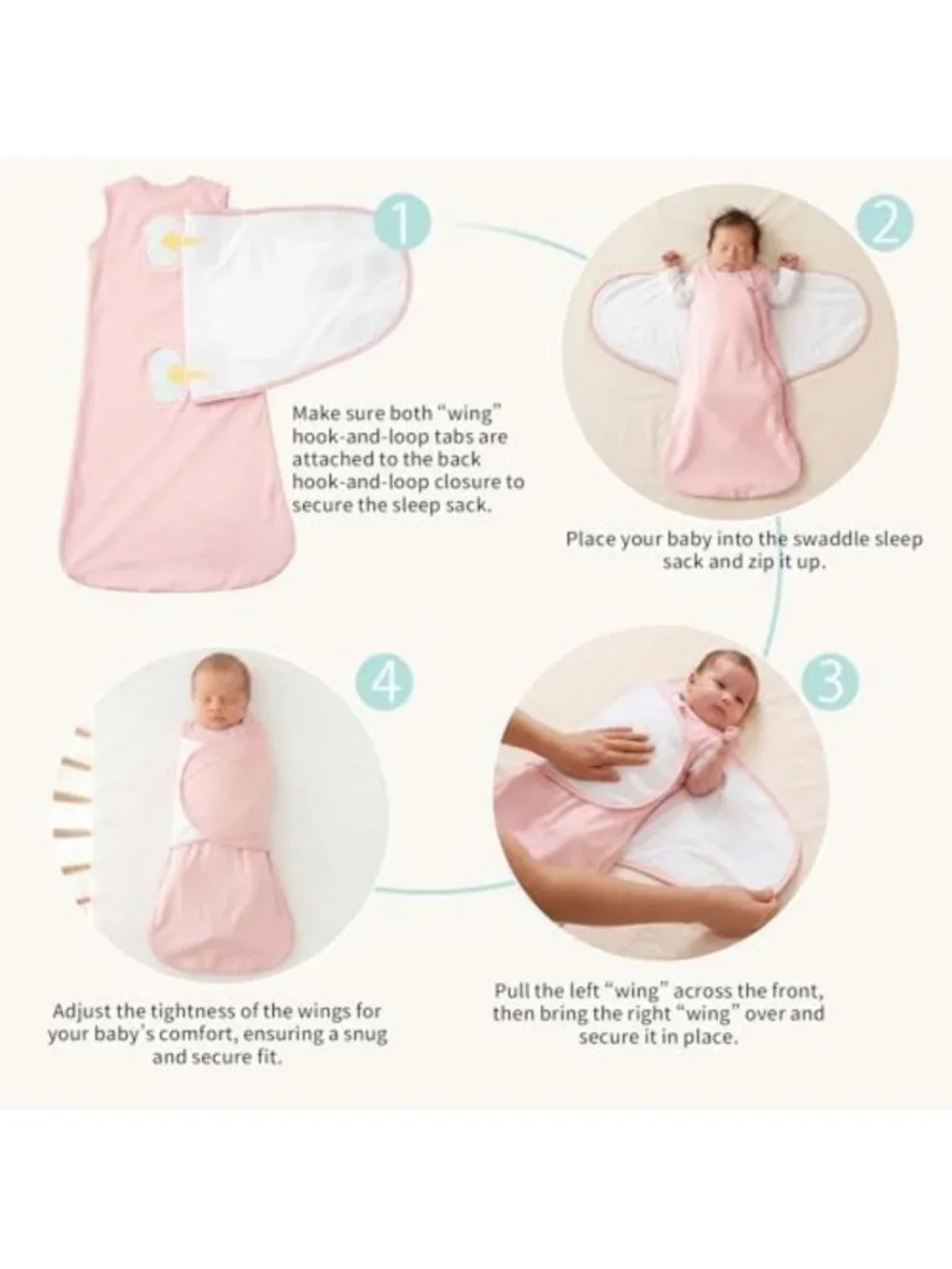 Cozy Bamboo Baby Sleep Sack Swaddle 3-6 Months | Soft 1.0 TOG for Comfort
